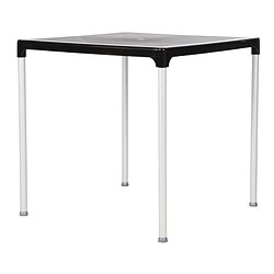 Avis Table carrée noire 750 mm avec pieds aluminium Bolero