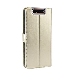 Avis Wewoo Housse Coque en cuir à rabat horizontal Texture rétro Crazy Horse pour Galaxy A80 / A90avec porte-cartes et fentes cartes et cadre photo Or