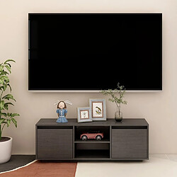 vidaXL Meuble TV Gris 110x30x40 cm Bois de pin massif