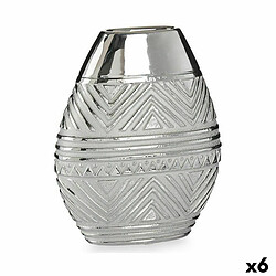 Gift Decor Vase Largeur Argenté Céramique 9,8 x 26,5 x 22 cm (6 Unités)