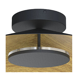 Inspired Plafonnier Rond 40cm, LED 20W, 3000K, 1400lm, Bois/Noir, Garantie 3 ans pas cher