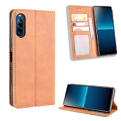 Etui en PU auto-absorbé rétro marron pour votre Sony Xperia L4