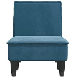 Avis vidaXL Chaise longue bleu velours