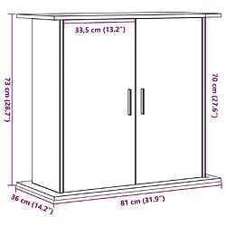 vidaXL Support d'aquarium chêne artisanal 81x36x73 cm bois ingénierie pas cher