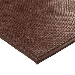 Thedecofactory SKIN - Tapis tissé plat en cuir chocolat 140x200