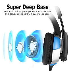 Acheter Wewoo Casque noir et bleu pour PS4, Smartphone, Tablette, Ordinateur, Ordinateur Portable + Deep Bass Gaming avec Microphone LED Lumière