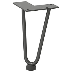 Avis vidaXL Pieds de table en forme d'épingle à cheveux 4 pcs anthracite