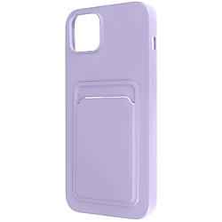 Avizar Coque iPhone 14 Plus Silicone Souple Porte-carte lavande