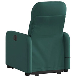 Avis vidaXL Fauteuil inclinable de massage Vert foncé Tissu