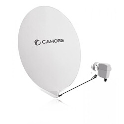 CAHORS Parabole satellite fibre composite blanche SMC 80cm + LNB single