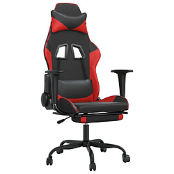 Maison Chic Chaise de jeu, Chaise gaming de massage avec repose-pied, Fauteuil gamer,Chaise de Bureau Noir&Rouge Similicuir -GKD75037