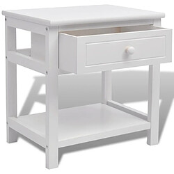 Avis vidaXL Table de chevet Bois Blanc