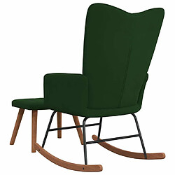 Acheter Maison Chic Chaise à bascule avec repose-pied | Fauteuil Relax Vert foncé Velours -GKD84660