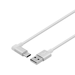 Avis Wewoo Câble blanc pour Samsung Galaxy S8 & S8 + / LG G6 / Huawei P10 & P10 Plus / Xiaomi Mi6 & Max 2 et autres Smartphones 1.2m 2A 90 fils de cuivre tissé coude USB-C / Type-C 3.1 à USB 2.0 Données / de chargeur,