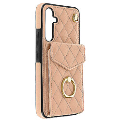 Avizar Coque Cordon pour Samsung Galaxy A54 5G Dos Portefeuille Bague Support Rose Gold