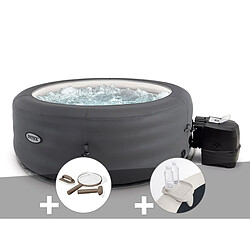 Kit spa gonflable Intex PureSpa Access rond Bulles 4 places + Kit d'entretien + Porte/verre