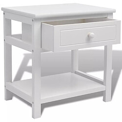 Avis Helloshop26 Table de nuit chevet commode armoire meuble chambre bois blanc 1402093