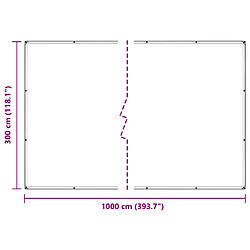 vidaXL Couverture végétale avec œillets 3x10 m PVC pas cher