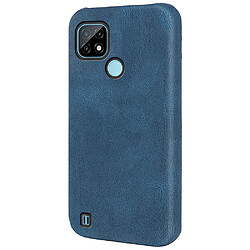 Coque en TPU + PU anti-griffes, bleu pour votre Realme C21