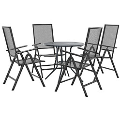 vidaXL Ensemble de chaises de jardin inclinables 5 pcs anthracite