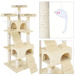 Helloshop26 Arbre à chat 170 cm beige 3708060