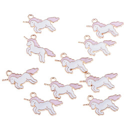 10 pièces charmes de licorne conclusions pendentif perles fabrication de bijoux artisanat rose