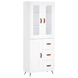 vidaXL Buffet haut Blanc 69,5x34x180 cm Bois d'ingénierie