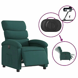 Maison Chic Fauteuil Relax pour salon, Fauteuil inclinable électrique Vert foncé Tissu -GKD71899 pas cher