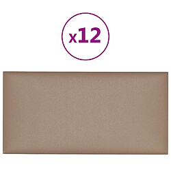 vidaXL Panneaux muraux 12 pcs Cappuccino 30x15 cm Similicuir 0,54 m²