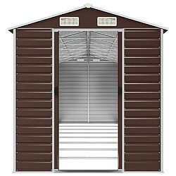 Avis Helloshop26 Abri de jardin en acier galvanisé - 191 x 725 x 198 cm - Marron