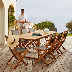 Table salon de jardin Levata - BOCARNEA - Bois Acacia - Table extensible papillon - 180/240 cm - Pour 8 personnes