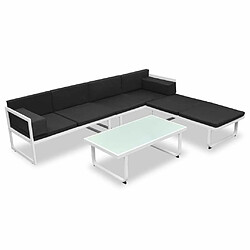 Maison Chic Salon de jardin 4 pcs - Table et chaises d'extérieur - Mobilier/Meubles de jardin Moderne et coussins Aluminium Noir -MN93014