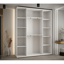 Acheter Abiks Meble Armoire à portes coulissantes Davos 2 H235.2 x L200 x P45 3 portes coulissante (Blanc/Blanc/Or)