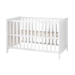 Lit bébé d'appoint en bois blanc Roba 60x120