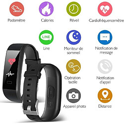 Montre Connectée Bracelet Connecté Podometre Smartwatch Cardio Homme Femme Etanche IP68 Montre Sport Multifonctionnelle pour Android