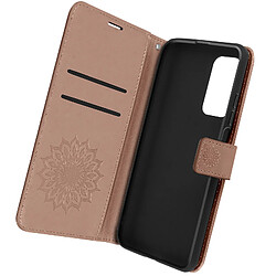 Avizar Étui Xiaomi Mi 10T et 10T Pro Portefeuille Support Motif Mandala Fleur Rose gold