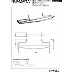 Avis Bemeta - Maison De La Tendance Porte-serviettes double RAWELL pour radiateur 60x6,9x21,5 cm