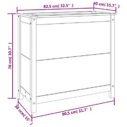 vidaXL Jardinière 82,5x40x78 cm bois massif douglas pas cher