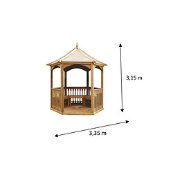 HABRITA Pavillon hexagonal - Toiture bois - 4,74 m²