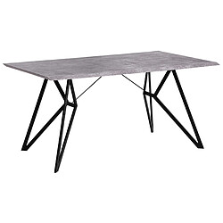 Beliani Table de salle à manger 160 x 90 cm noire et béton BUSCOT