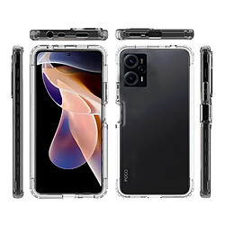 Htdmobiles Coque pour Xiaomi Poco F5 5G / Redmi Note 12 Turbo - housse etui silicone gel fine 360 integrale (avant et arriere) + film ecran - TRANSPARENT