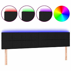 Maison Chic Tête de lit scandinave à LED,meuble de chambre Noir 160x5x78/88 cm Tissu -MN57332