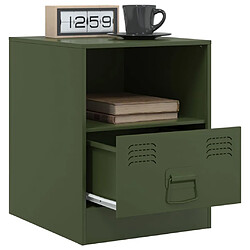 Acheter vidaXL Table de chevet vert olive 34,5x39x44 cm acier