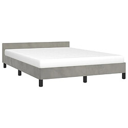 Avis Maison Chic Lit adulte - Cadre Structure de lit avec tête de lit Contemporain Gris clair 140x200 cm -MN30897