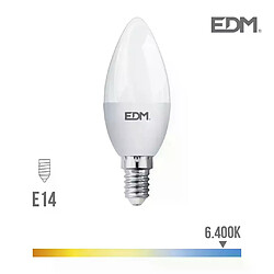 Edm Ampoule LED E14 5W Flamme équivalent à 35W - Blanc du Jour 6400K 