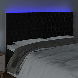 Avis Maison Chic Tête de lit scandinave à LED,meuble de chambre Noir 200x7x118/128 cm Velours -MN39087