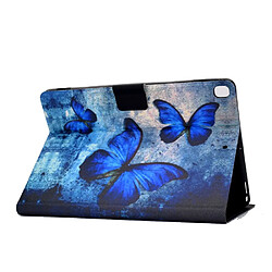 Acheter Etui en PU impression de modèle avec porte-carte papillon bleu pour votre Apple iPad 10.2 (2019)