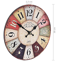 vidaXL Horloge murale vintage Colorée 30 cm pas cher