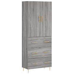 vidaXL Buffet haut Sonoma gris 69,5x34x180 cm Bois d'ingénierie