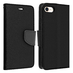 Avizar Housse iPhone SE 2022 / 2020 et 8 / 7 Etui Porte-carte Support vidéo Fancy noir